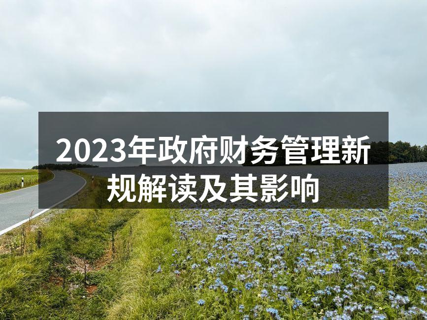 2023年政府财务管理新规解读及其影响
